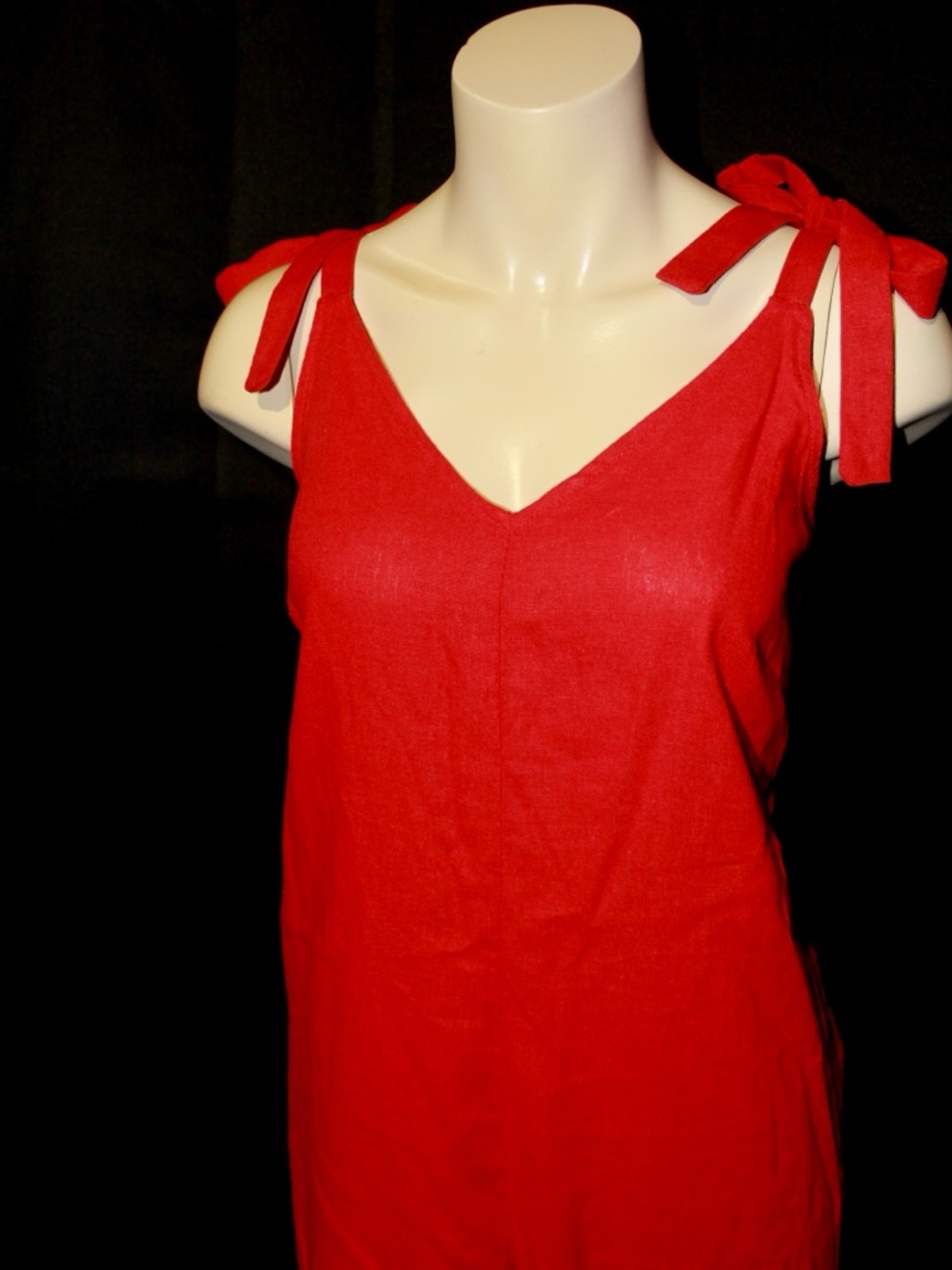 Red Linen Jumpsuit